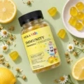 HEKA Immunity Kids Gummies with fresh lemons and chamomile flowers