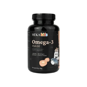 HEKA Kids Omega-3 Fischöl – 180 Weichkapseln mit EPA und DHA für Kinder