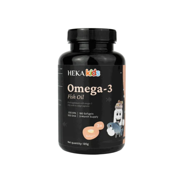 HEKA Kids Omega-3 Fish Oil Softgels HEKA Kids Omega-3 Fish Oil – 180 softgels with EPA and DHA for children