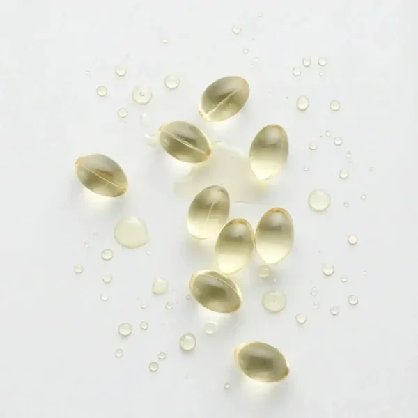 HEKA Kids Omega-3 Fish Oil Softgels Close-up of HEKA Kids Omega-3 fish oil softgels